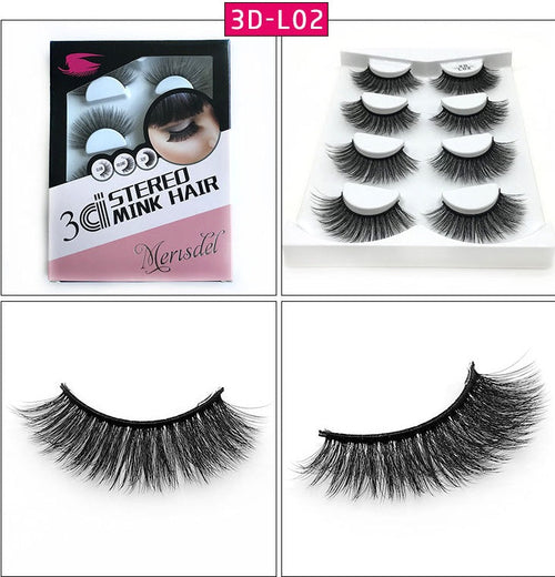 4 Pairs of 3D False Eyelashes