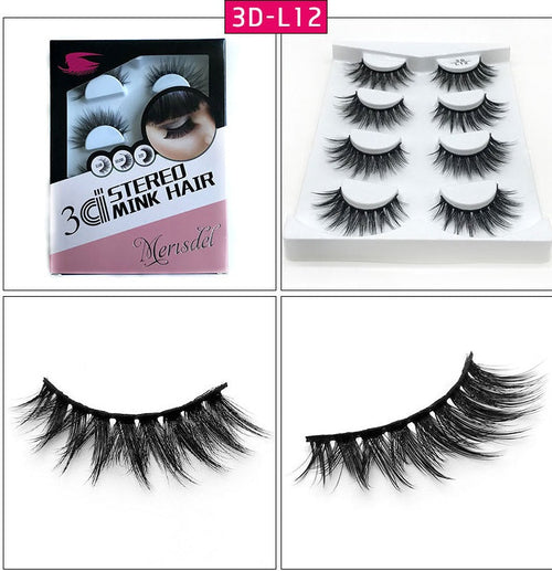 4 Pairs of 3D False Eyelashes