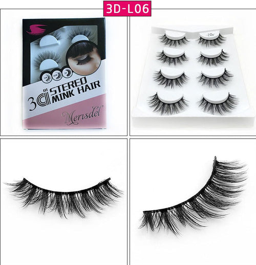 4 Pairs of 3D False Eyelashes