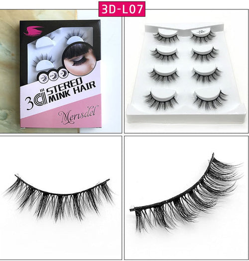 4 Pairs of 3D False Eyelashes