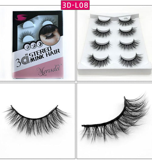 4 Pairs of 3D False Eyelashes