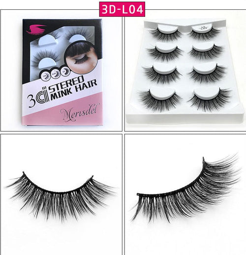 4 Pairs of 3D False Eyelashes