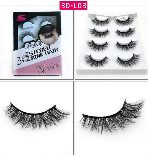 4 Pairs of 3D False Eyelashes