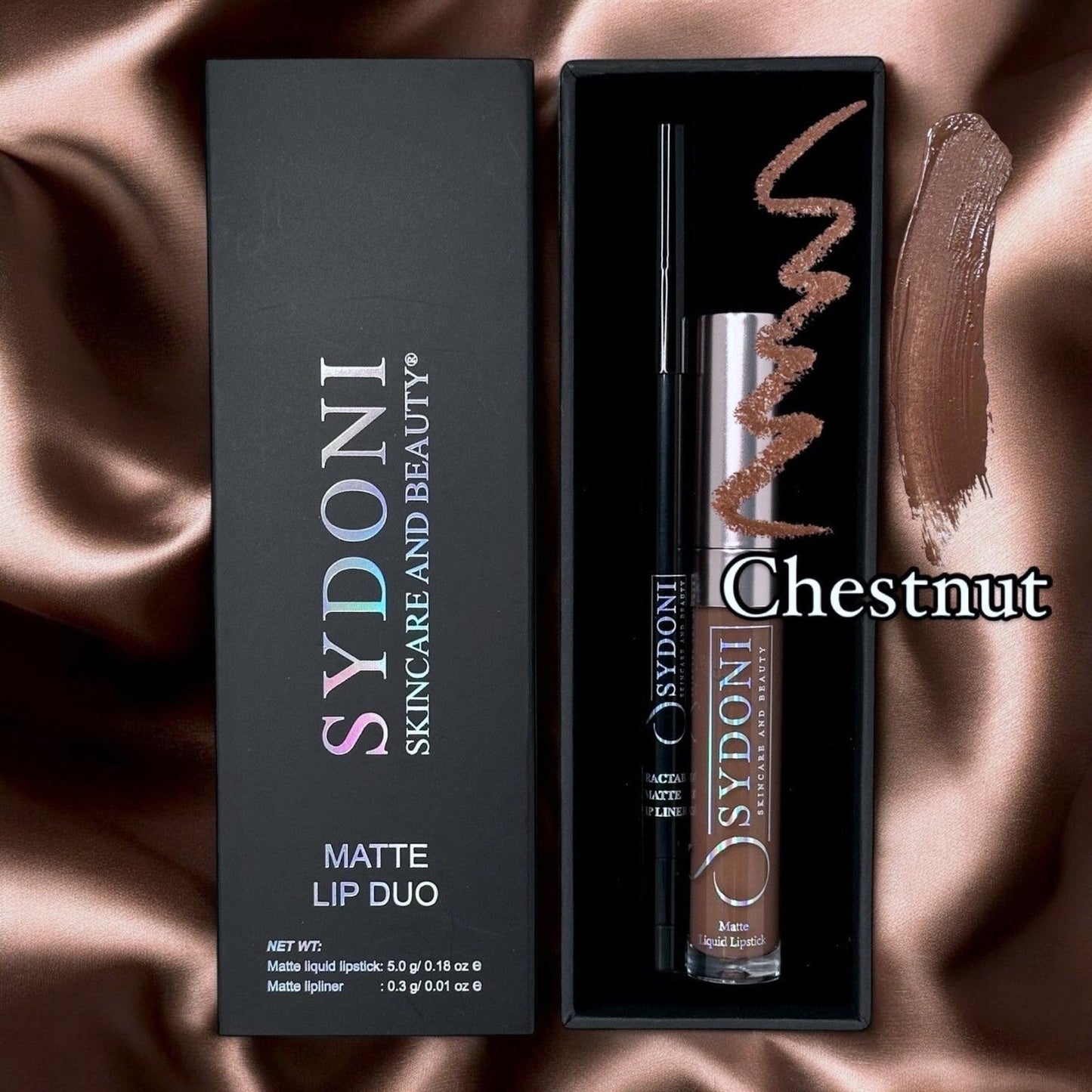 CHESTNUT MATTE LIP DUO - Chestnut Matte liquid Lipstick with Chocolate Lip Pencil