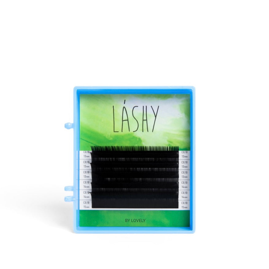 Lashy Green Eyelash Extensions | 6 Lines | MIX | Black | C D Curl | 0.07 & 0.10 | 8–16mm