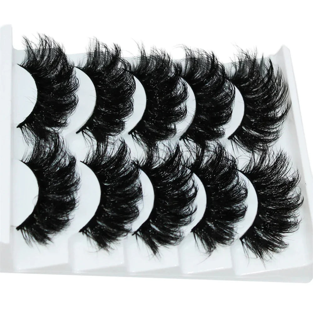 5 Pairs of Fluffy 3D Lashes for Dramatic Volume