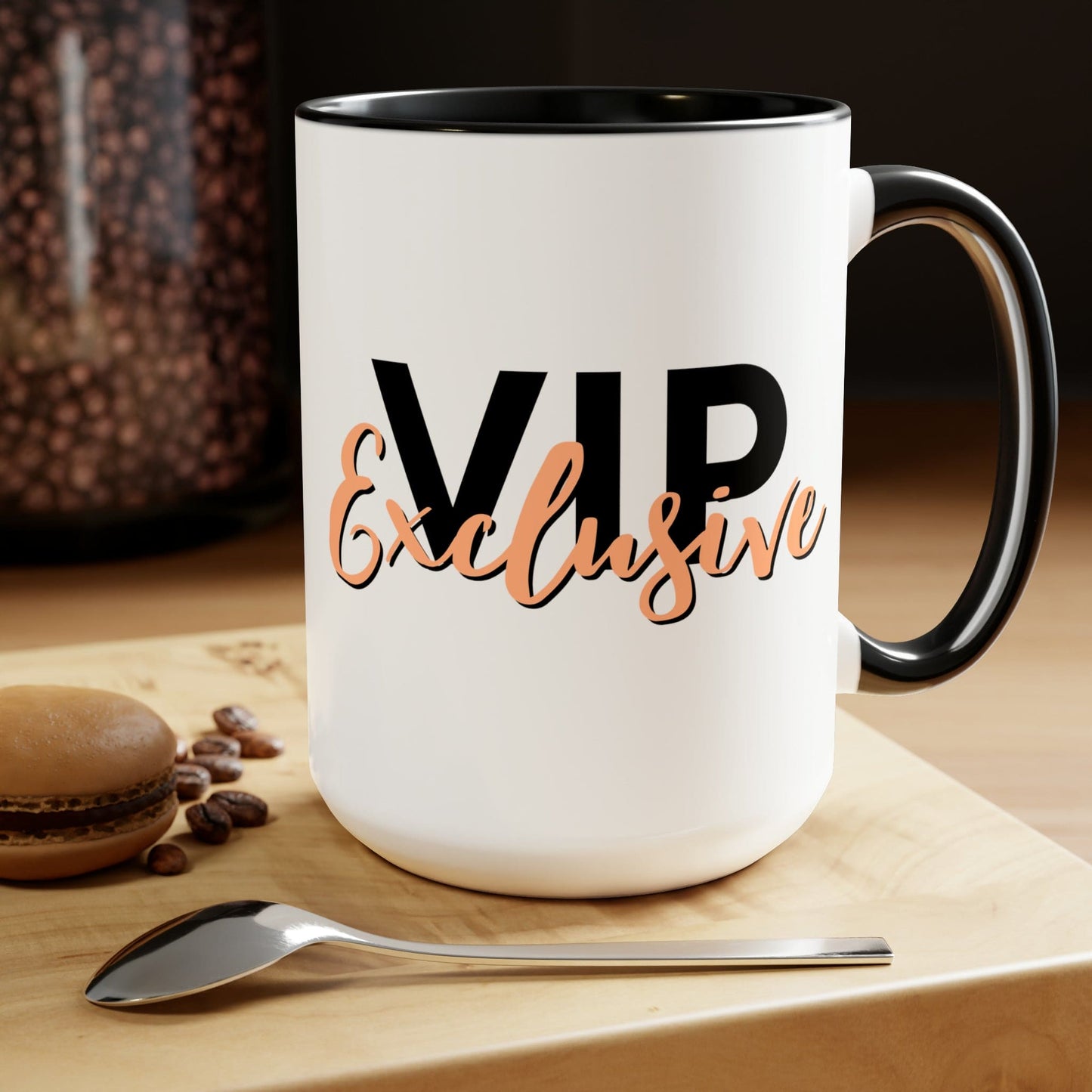 Ceramic Mug - Vip Exclusive Black and Beige - Affirmation