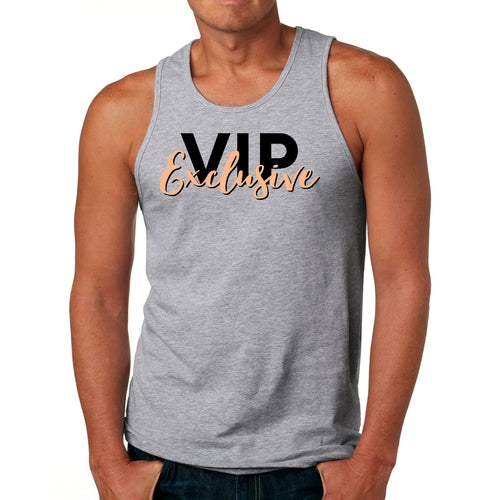 Men Tank Top Graphic T-shirt - VIP Exclusive Black And Beige - Affirmation