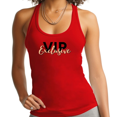 Women Tank Top Graphic T-shirt - VIP Exclusive Black And Beige - Affirmation