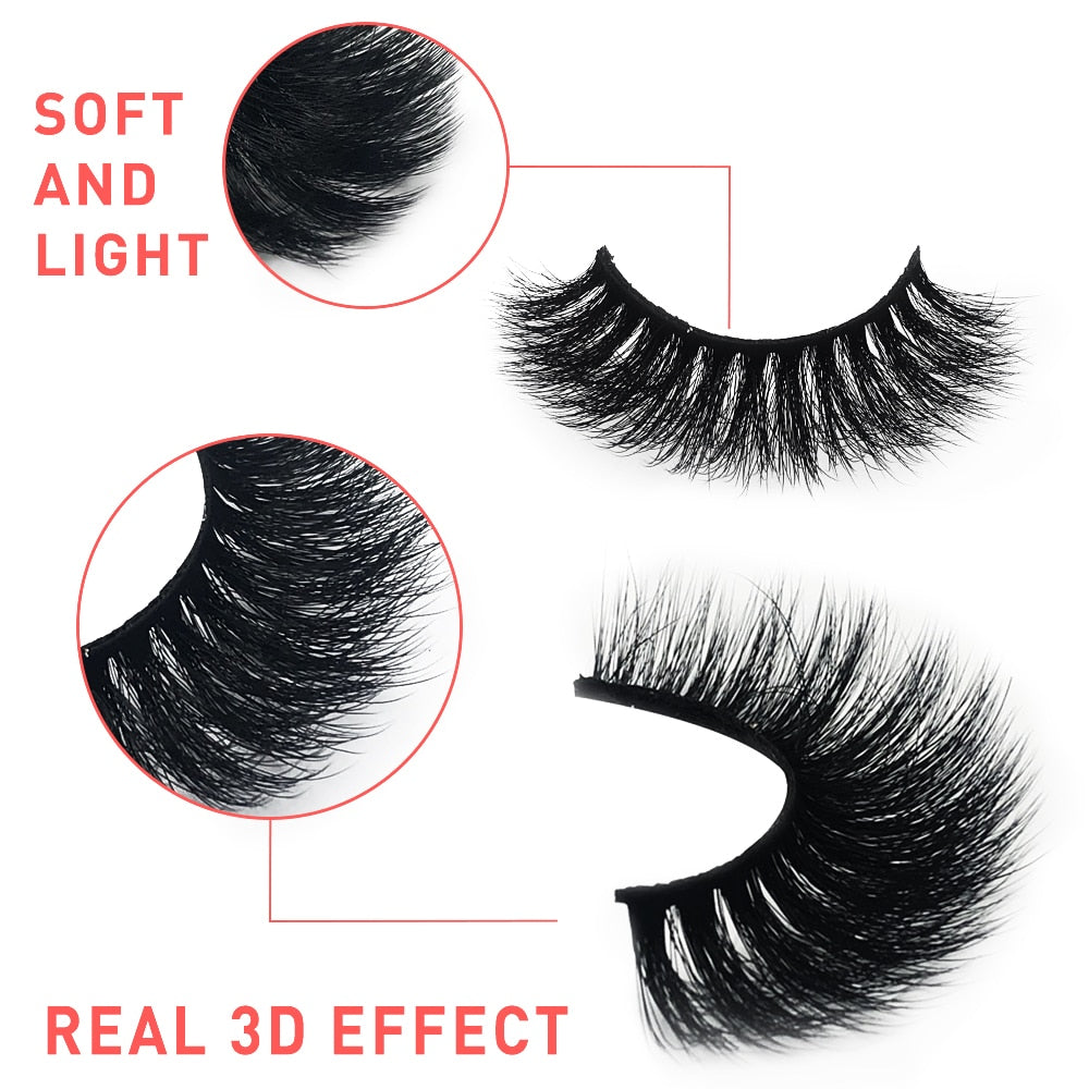 5 Pairs 3D Mink Fluffy & Dramatic Strip Lashes