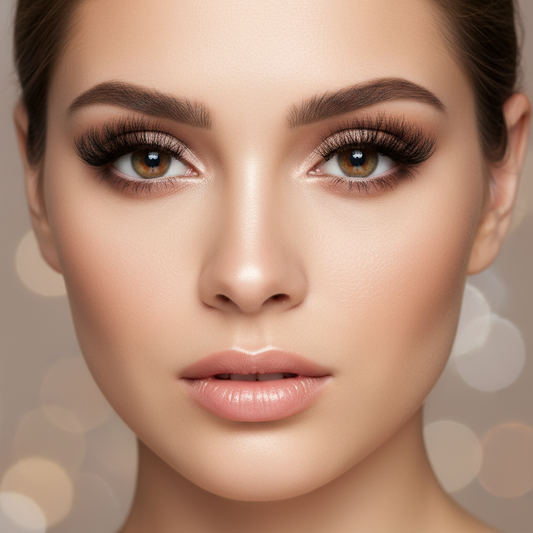 Woman showing off her eyelashes