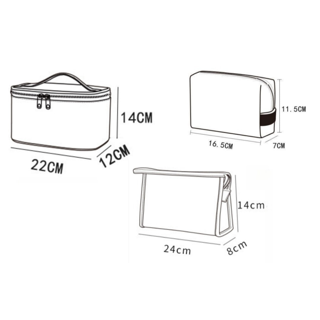 3-Piece Makeup Bag Set