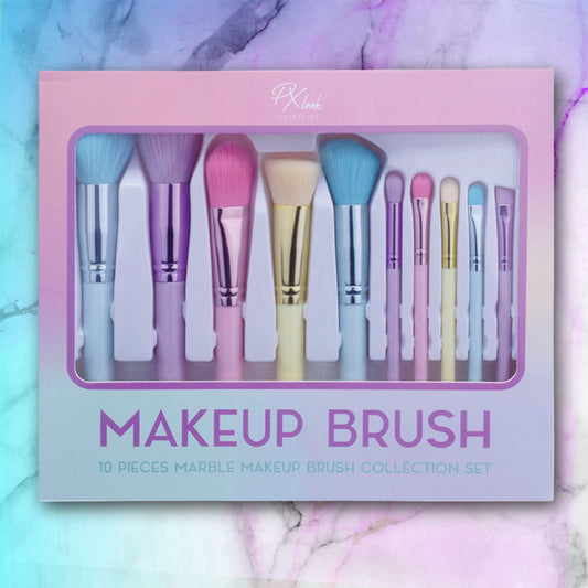 10pc Marble Makeup Brush Collection Set