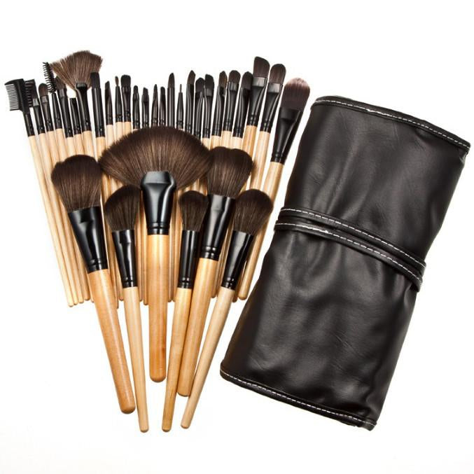 32-Piece Sculptor High Quality Wooden Makeup Brush Set