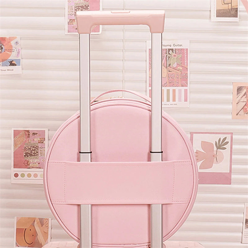Round LED Travel Makeup Bag With Mirror