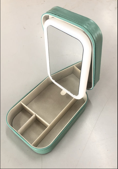 LED Light Mirror Cosmetics Storage Box