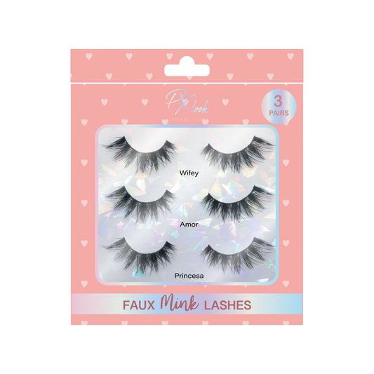 3 Pair Faux Mink Lashes Set for Dramatic or Natural Look