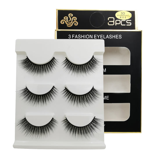 3 Pairs of 3D Full Strip False Eyelashes