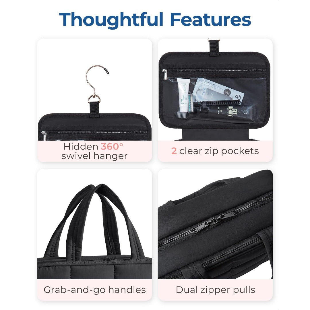 Travel Toilet Bag with Jewelry Storage Compartment