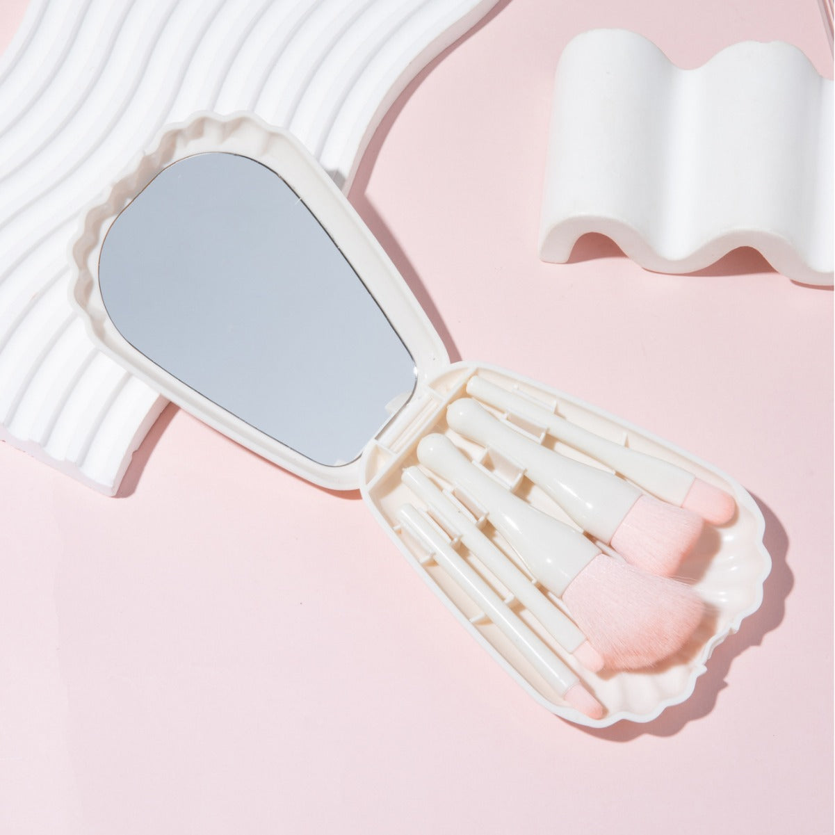 Shell Mirror Brush Set