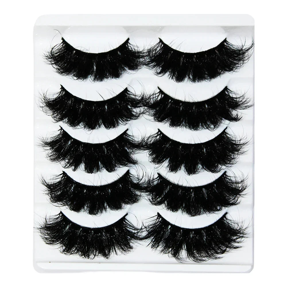 5 Pairs of Fluffy 3D Lashes for Dramatic Volume
