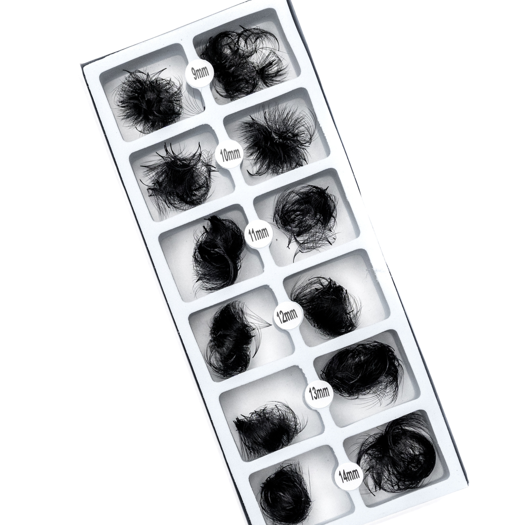 6D, .07, Textured Handmade Loose Fans (1500/6 Length Mix)