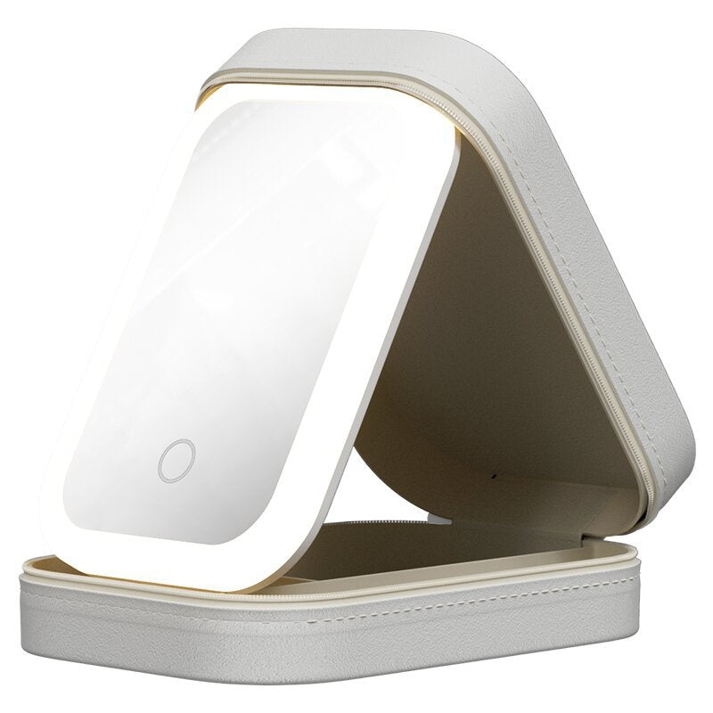 LED Light Mirror Cosmetics Storage Box