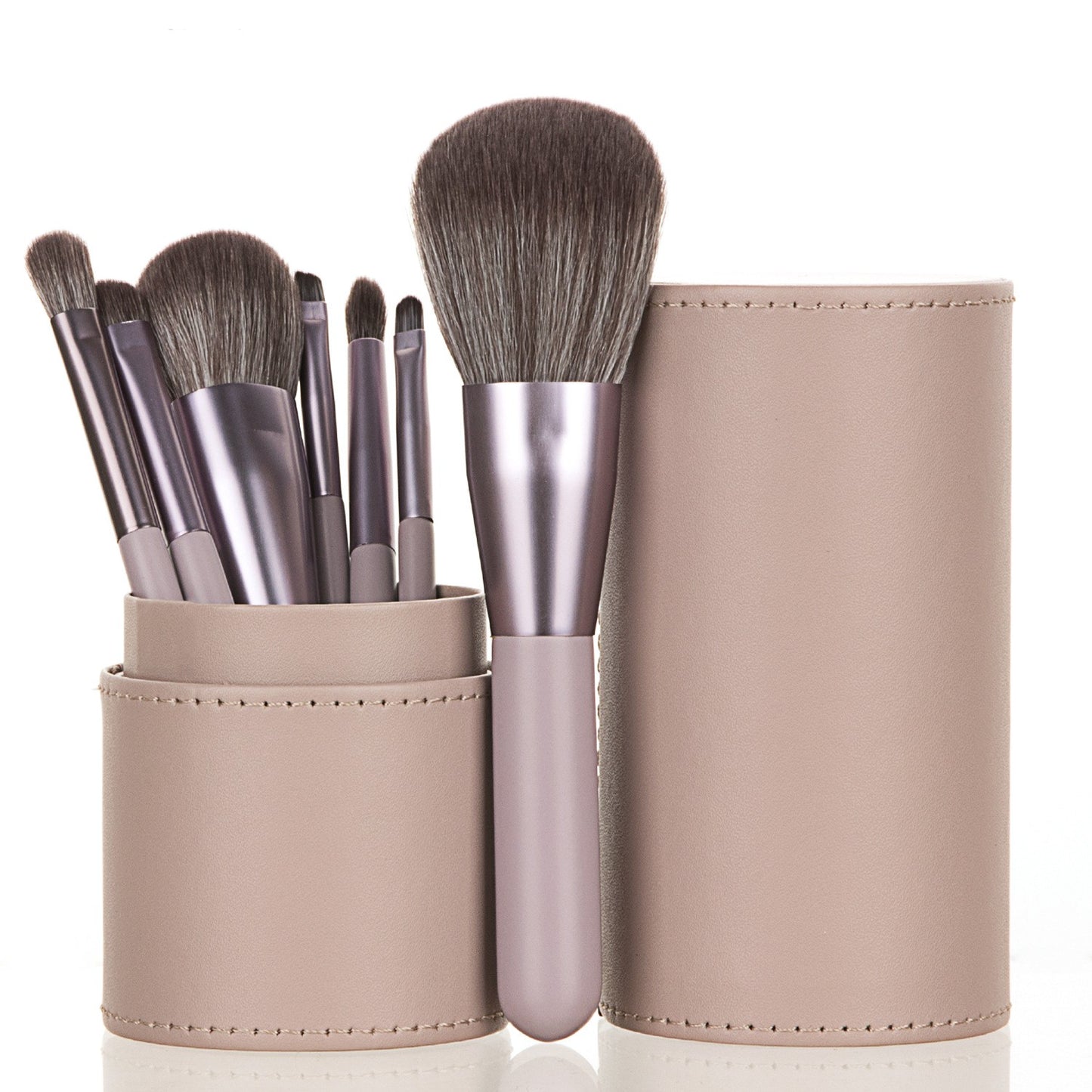 7-Piece Wood Handle Brush Set Coffee