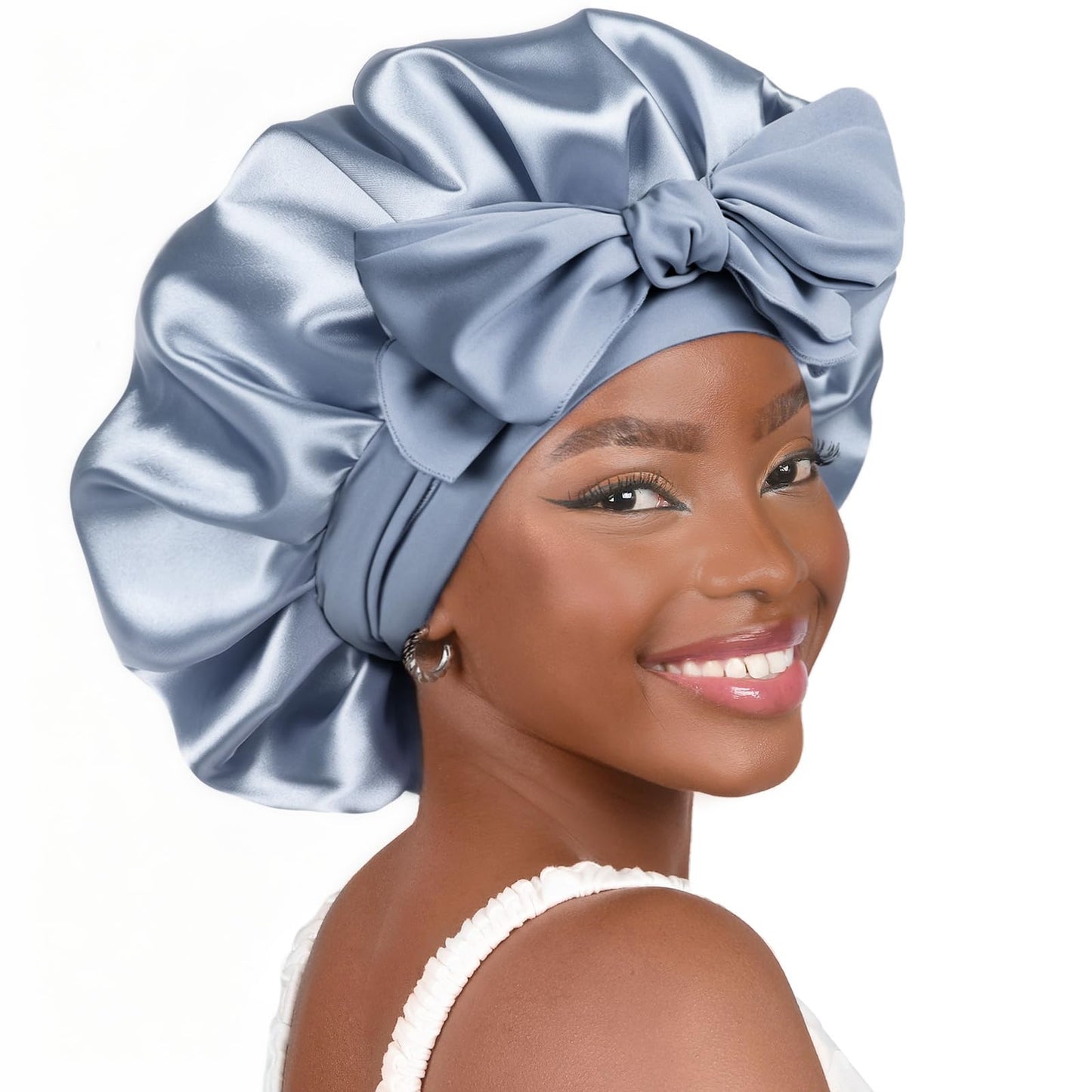 Adjustable Silk Bonnet for Sleeping Women Double Layer Satin Bonnet Reduce Friction Prevent Frizz Curly Hair