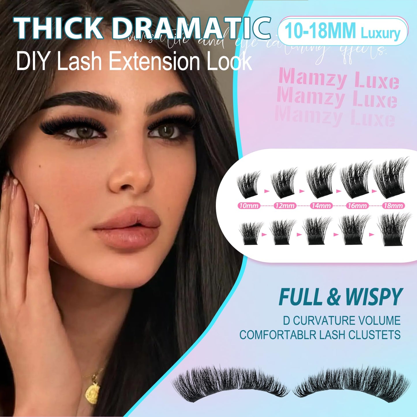 Lash Clusters 708PCS Cluster Eyelash Extensions 10-16MM Wispy Lashes Clusters 30+40+50+60+80+100D Eyelash Clusters Mix Daily Look Fake Eyelashes Extension