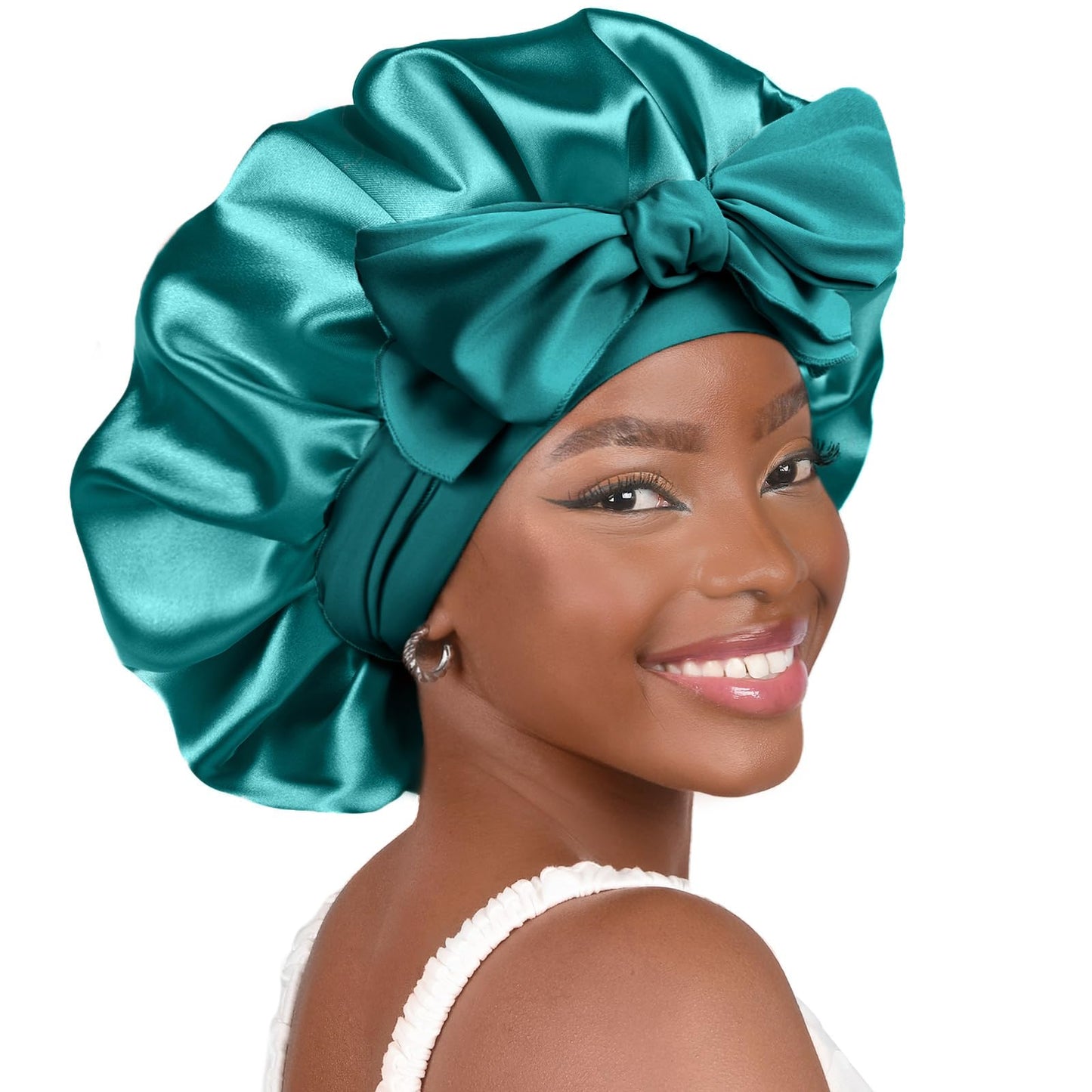 Adjustable Silk Bonnet for Sleeping Women Double Layer Satin Bonnet Reduce Friction Prevent Frizz Curly Hair