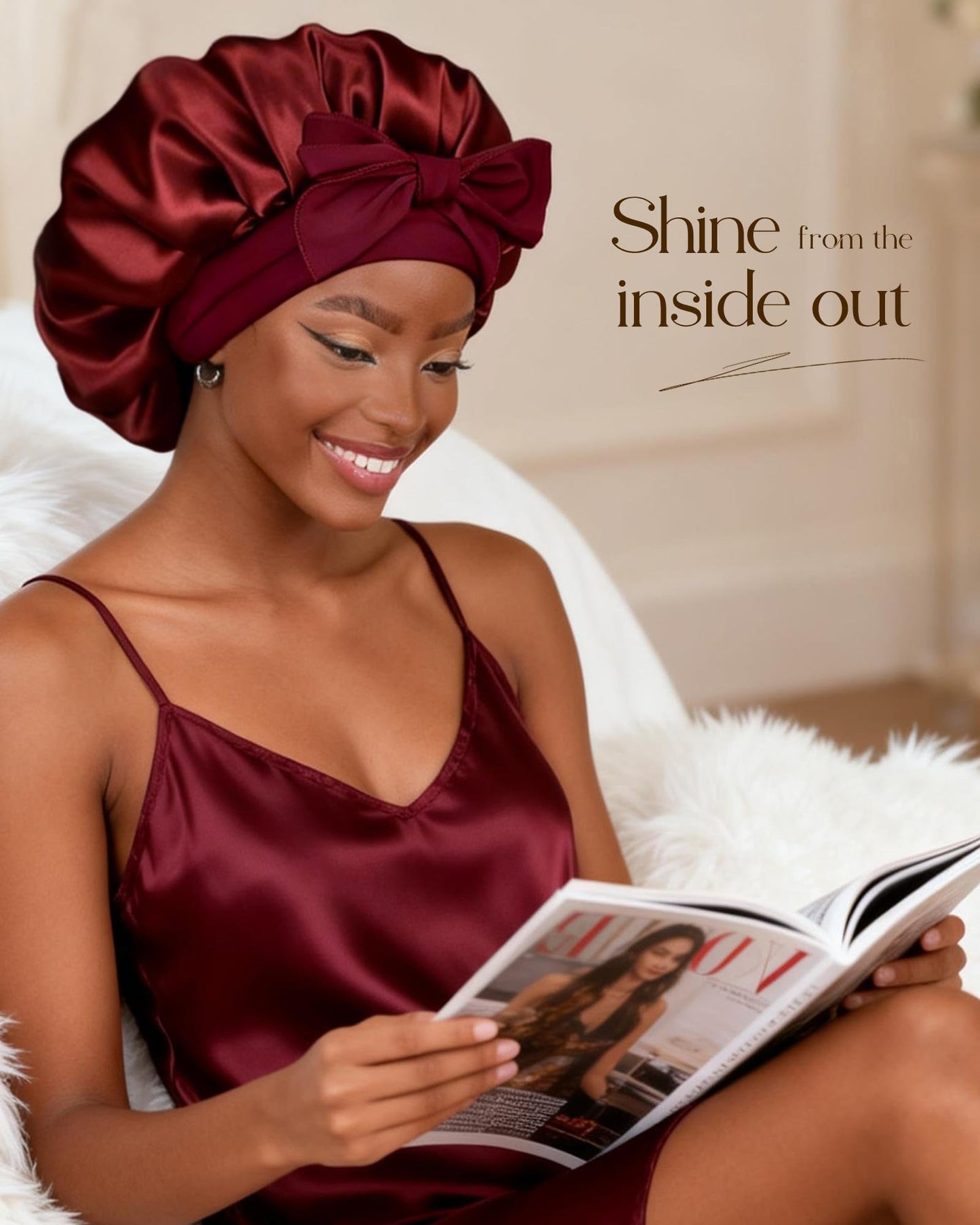 Adjustable Silk Bonnet for Sleeping Women Double Layer Satin Bonnet Reduce Friction Prevent Frizz Curly Hair