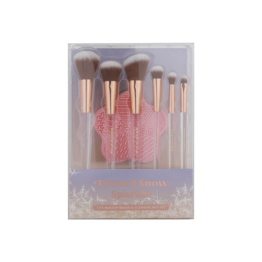 7 PC Makeup Brush & Cleaning Mat Set