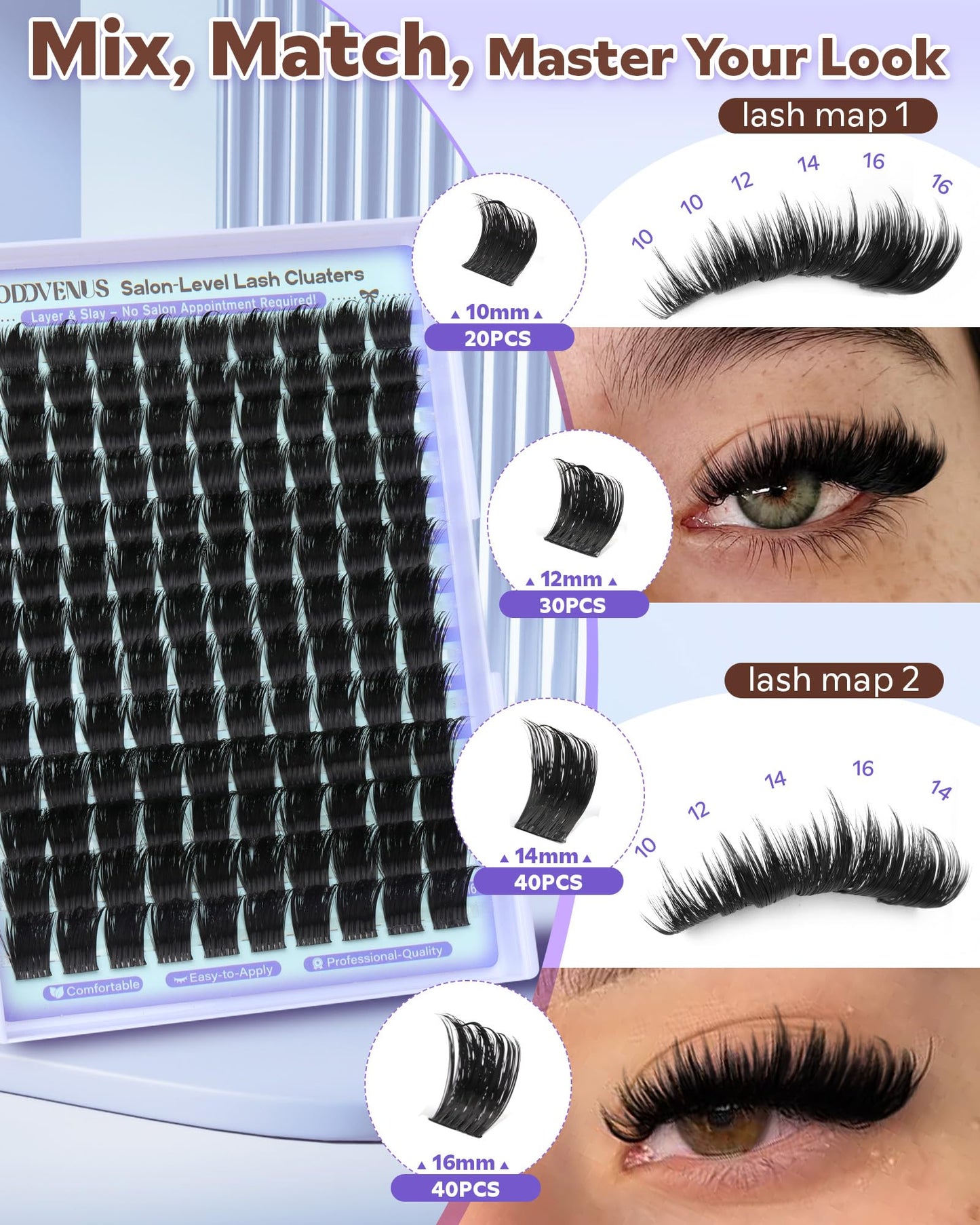 Manga Pre-Mapped Volume Wispy Spike Lash Clusters