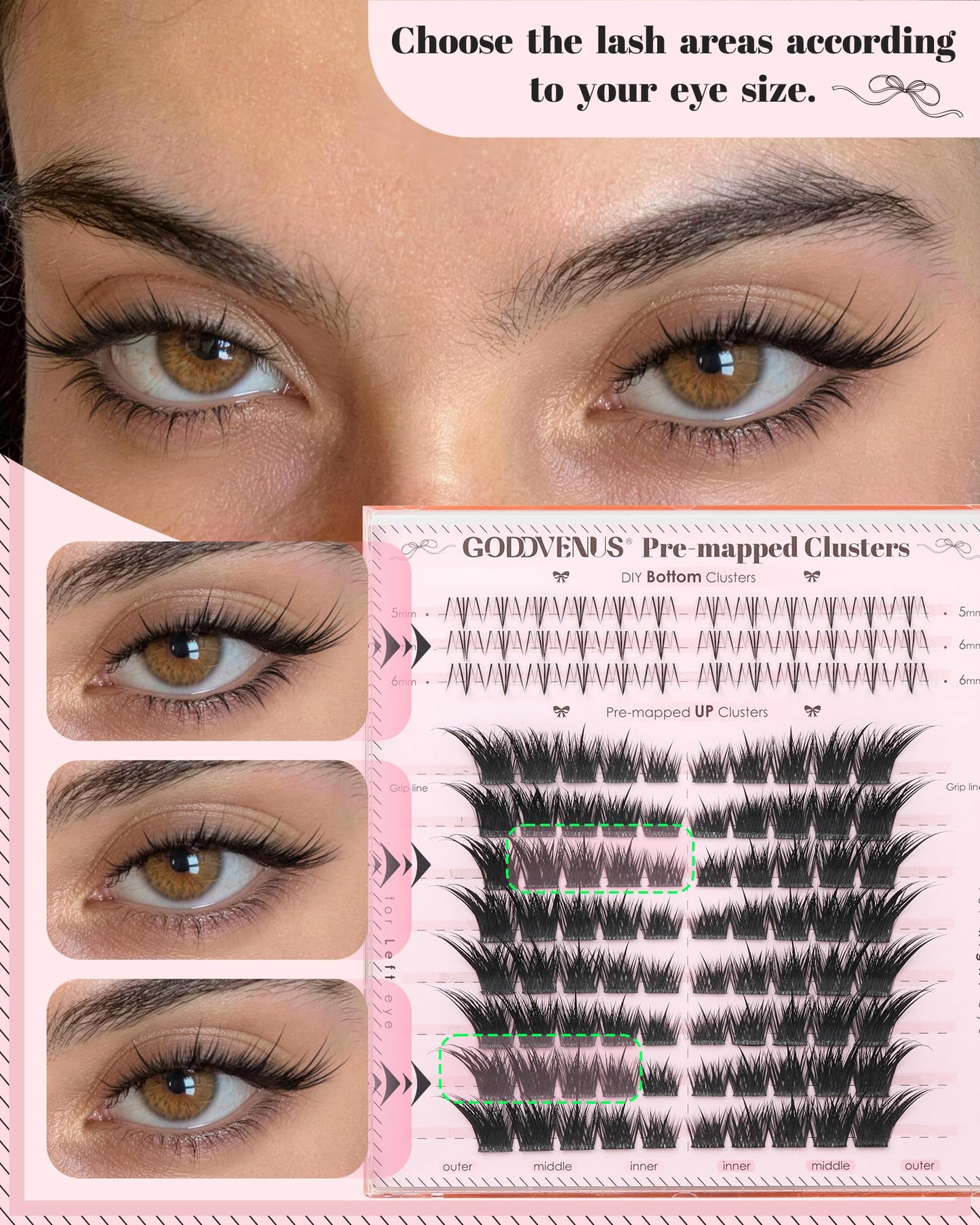 Manga Pre-Mapped Volume Wispy Spike Lash Clusters