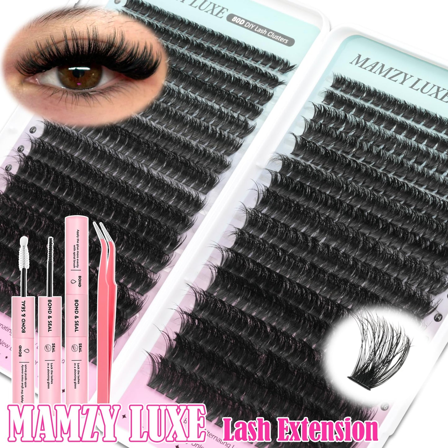 Lash Clusters 708PCS Cluster Eyelash Extensions 10-16MM Wispy Lashes Clusters 30+40+50+60+80+100D Eyelash Clusters Mix Daily Look Fake Eyelashes Extension