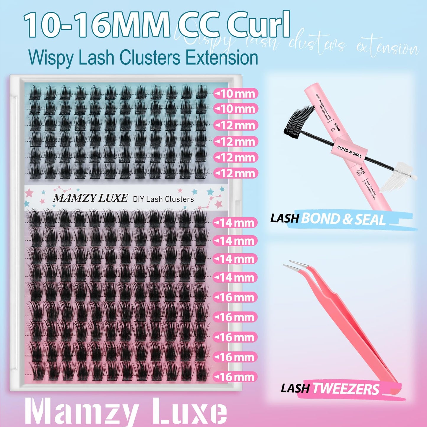 Lash Clusters 708PCS Cluster Eyelash Extensions 10-16MM Wispy Lashes Clusters 30+40+50+60+80+100D Eyelash Clusters Mix Daily Look Fake Eyelashes Extension