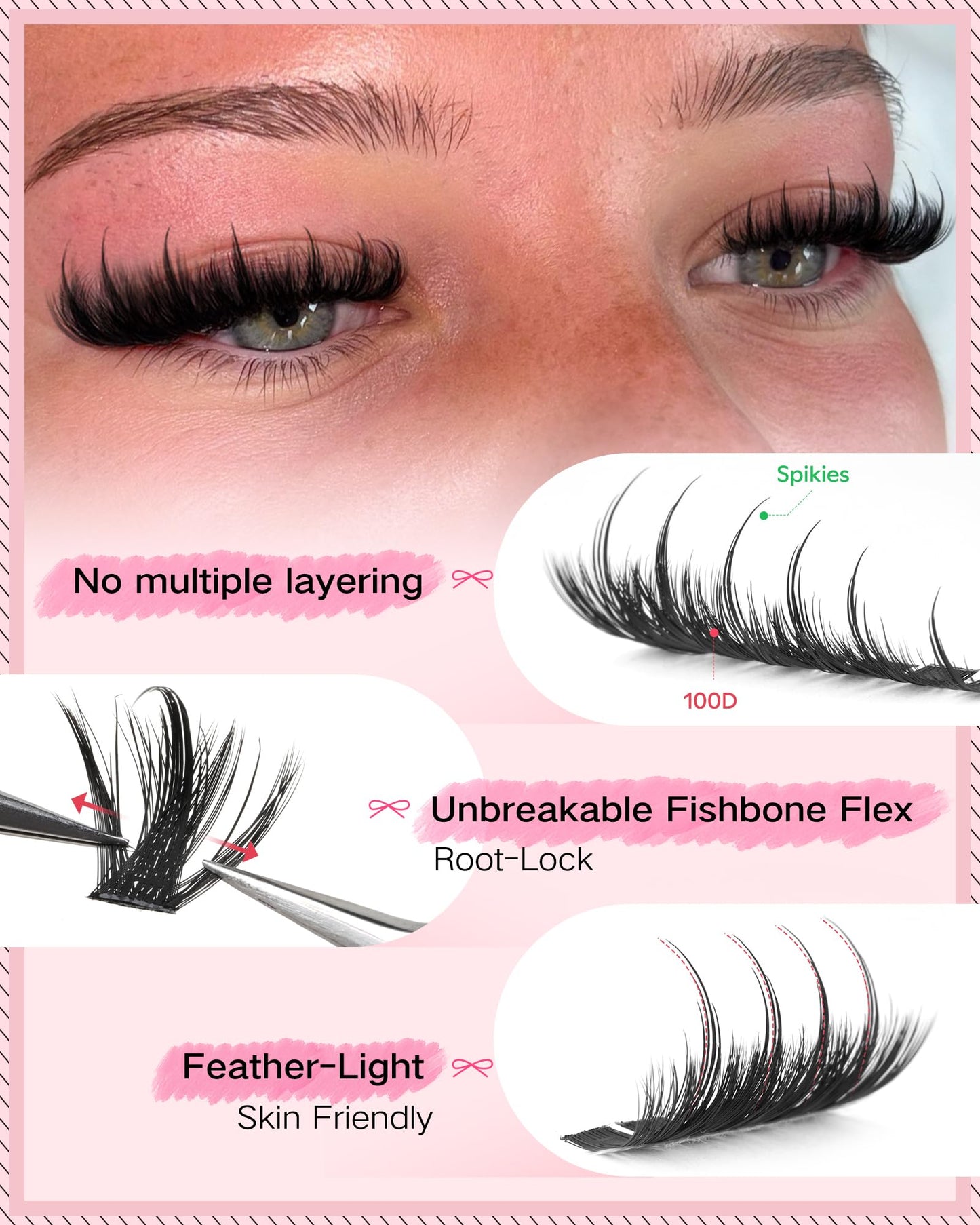 Manga Pre-Mapped Volume Wispy Spike Lash Clusters