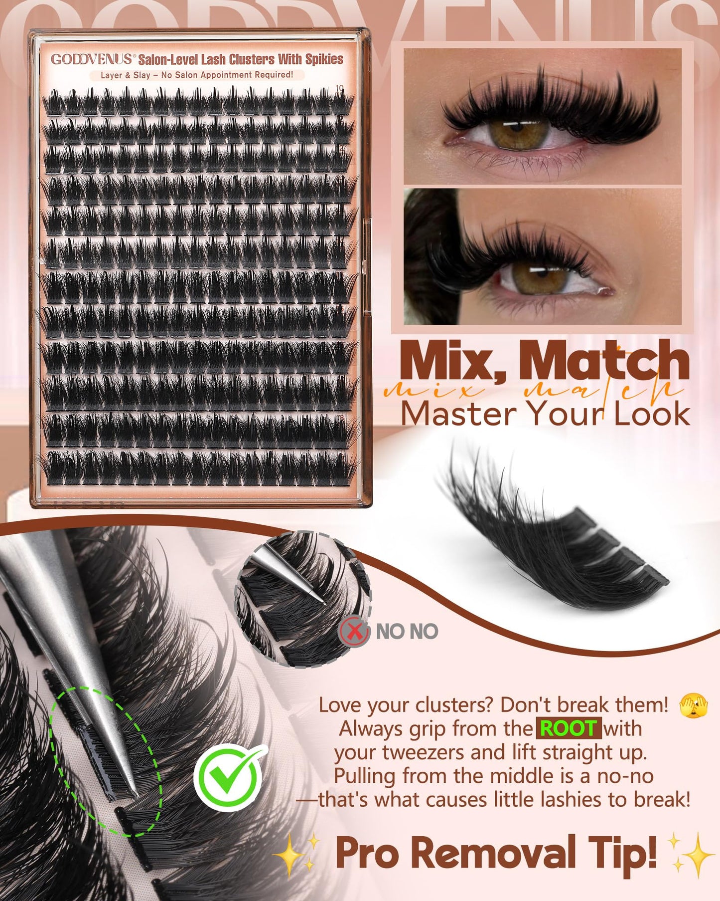 Manga Pre-Mapped Volume Wispy Spike Lash Clusters