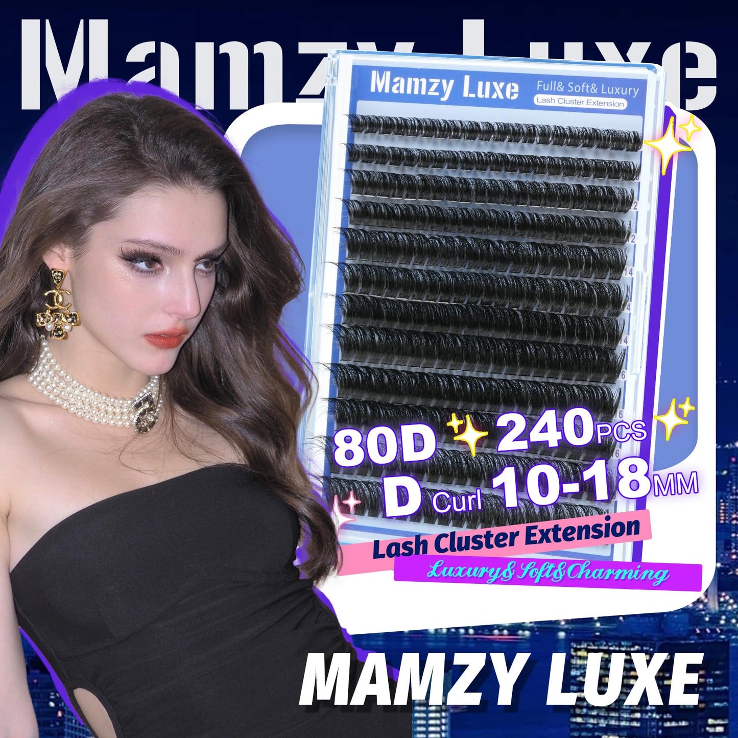 Lash Clusters 708PCS Cluster Eyelash Extensions 10-16MM Wispy Lashes Clusters 30+40+50+60+80+100D Eyelash Clusters Mix Daily Look Fake Eyelashes Extension