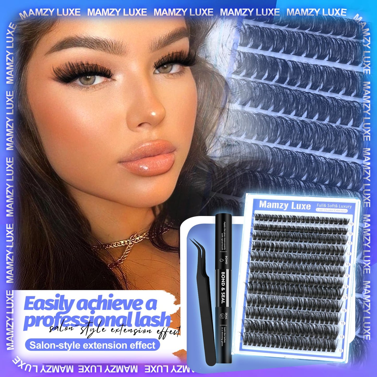 Lash Clusters 708PCS Cluster Eyelash Extensions 10-16MM Wispy Lashes Clusters 30+40+50+60+80+100D Eyelash Clusters Mix Daily Look Fake Eyelashes Extension