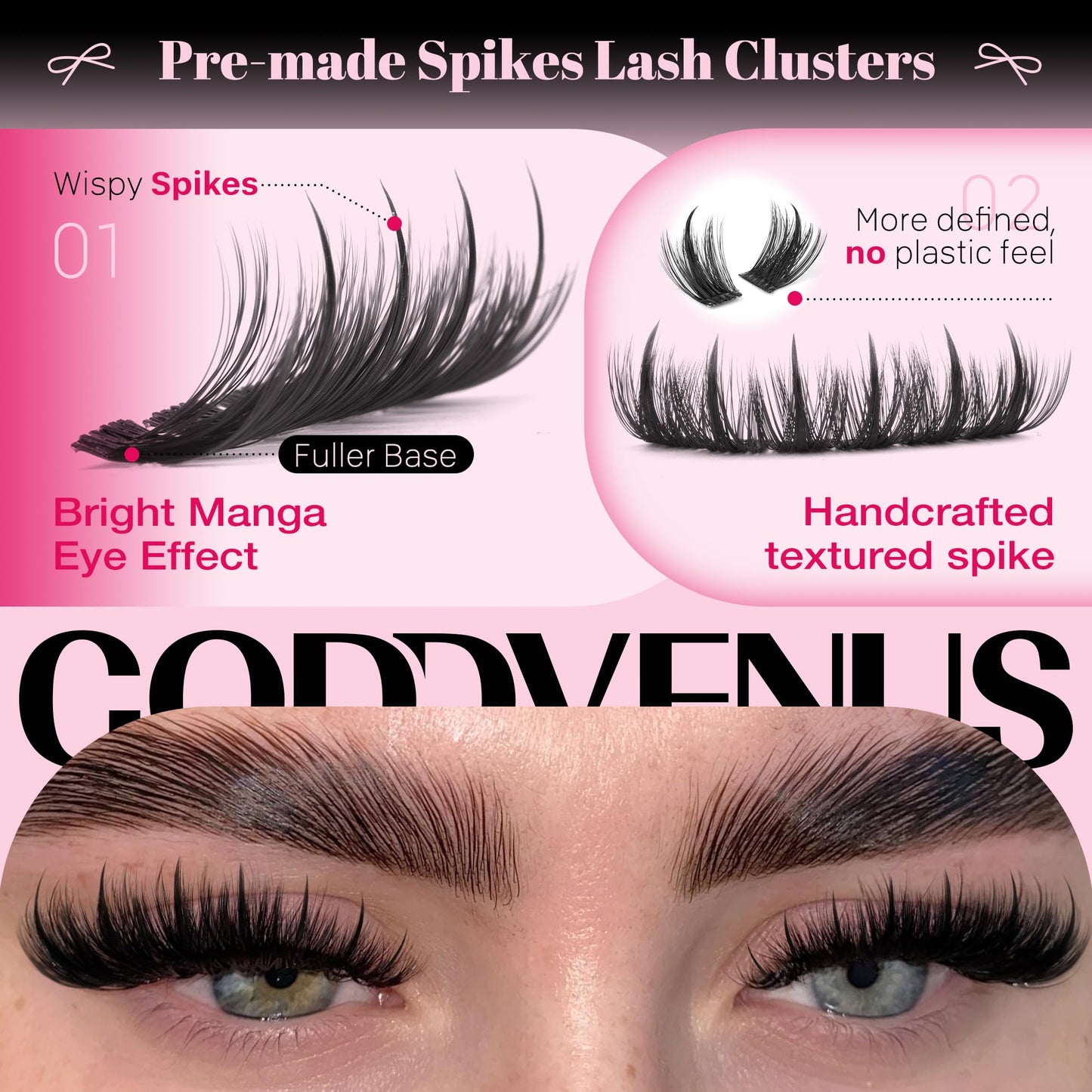 Manga Pre-Mapped Volume Wispy Spike Lash Clusters