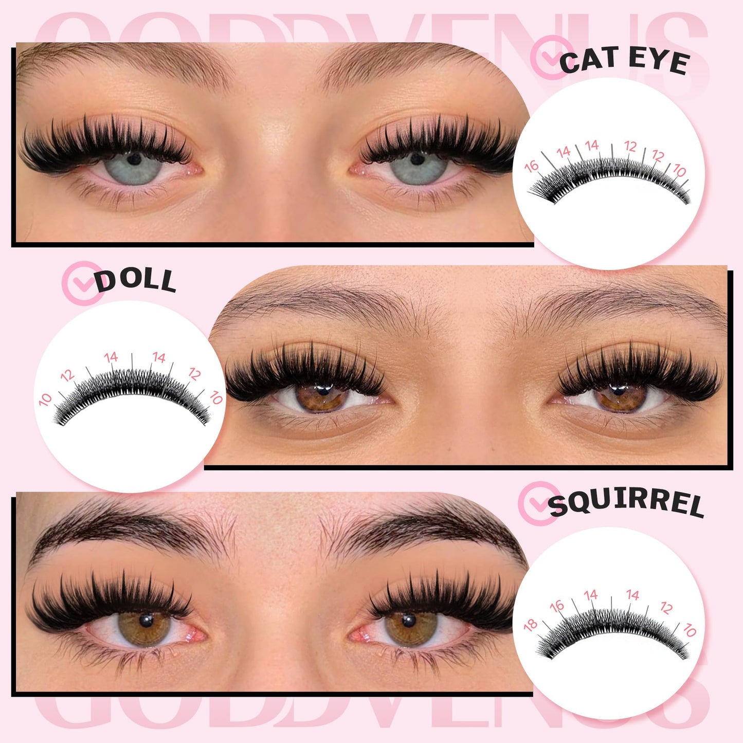 Manga Pre-Mapped Volume Wispy Spike Lash Clusters