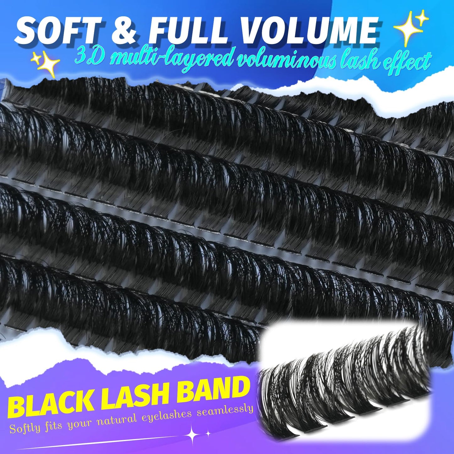 Lash Clusters 708PCS Cluster Eyelash Extensions 10-16MM Wispy Lashes Clusters 30+40+50+60+80+100D Eyelash Clusters Mix Daily Look Fake Eyelashes Extension
