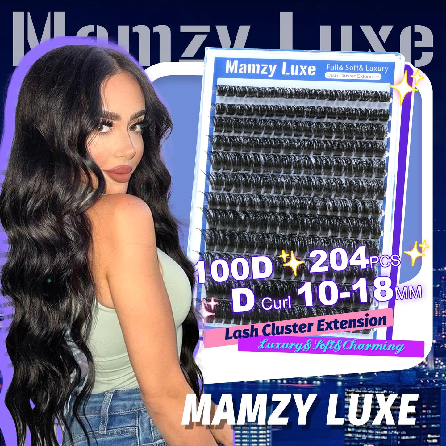 Lash Clusters 708PCS Cluster Eyelash Extensions 10-16MM Wispy Lashes Clusters 30+40+50+60+80+100D Eyelash Clusters Mix Daily Look Fake Eyelashes Extension