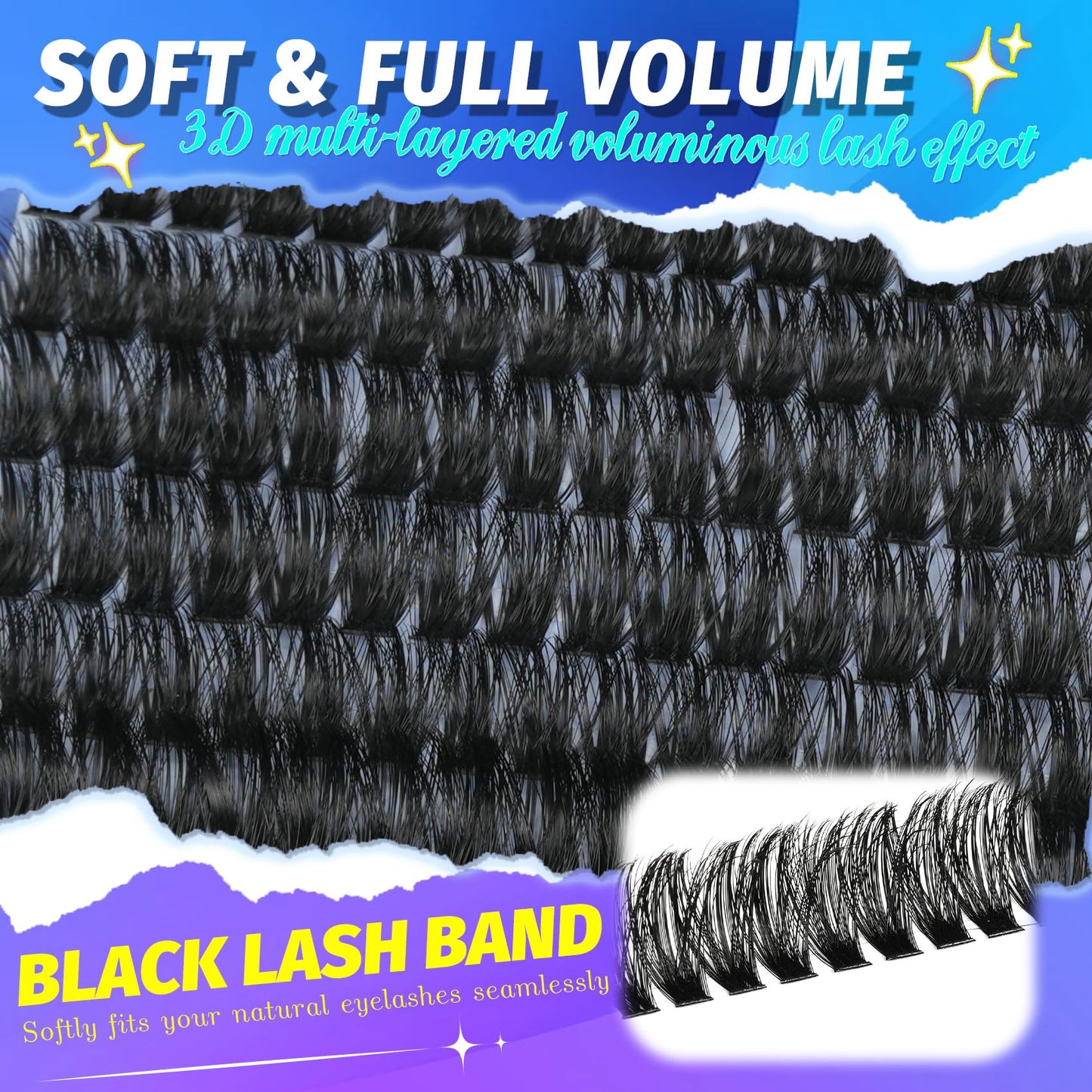 Lash Clusters 708PCS Cluster Eyelash Extensions 10-16MM Wispy Lashes Clusters 30+40+50+60+80+100D Eyelash Clusters Mix Daily Look Fake Eyelashes Extension