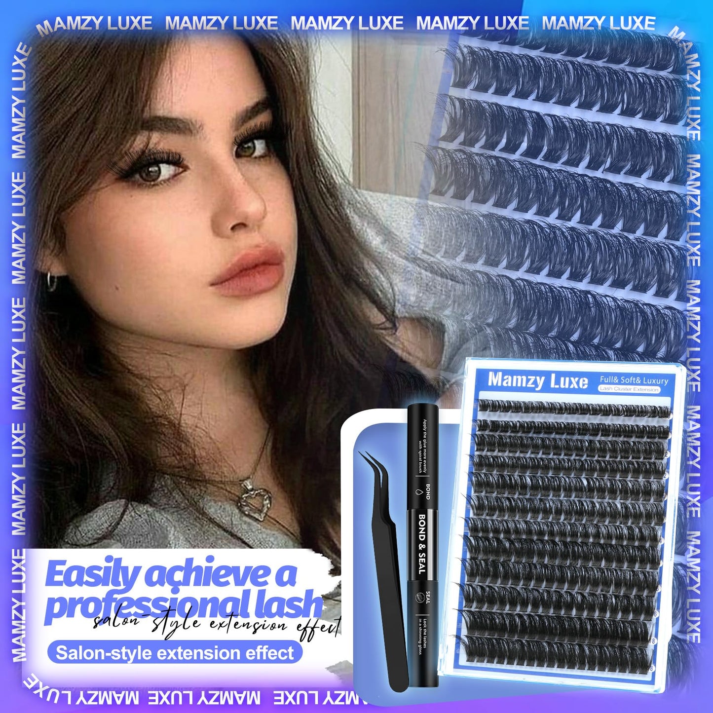 Lash Clusters 708PCS Cluster Eyelash Extensions 10-16MM Wispy Lashes Clusters 30+40+50+60+80+100D Eyelash Clusters Mix Daily Look Fake Eyelashes Extension