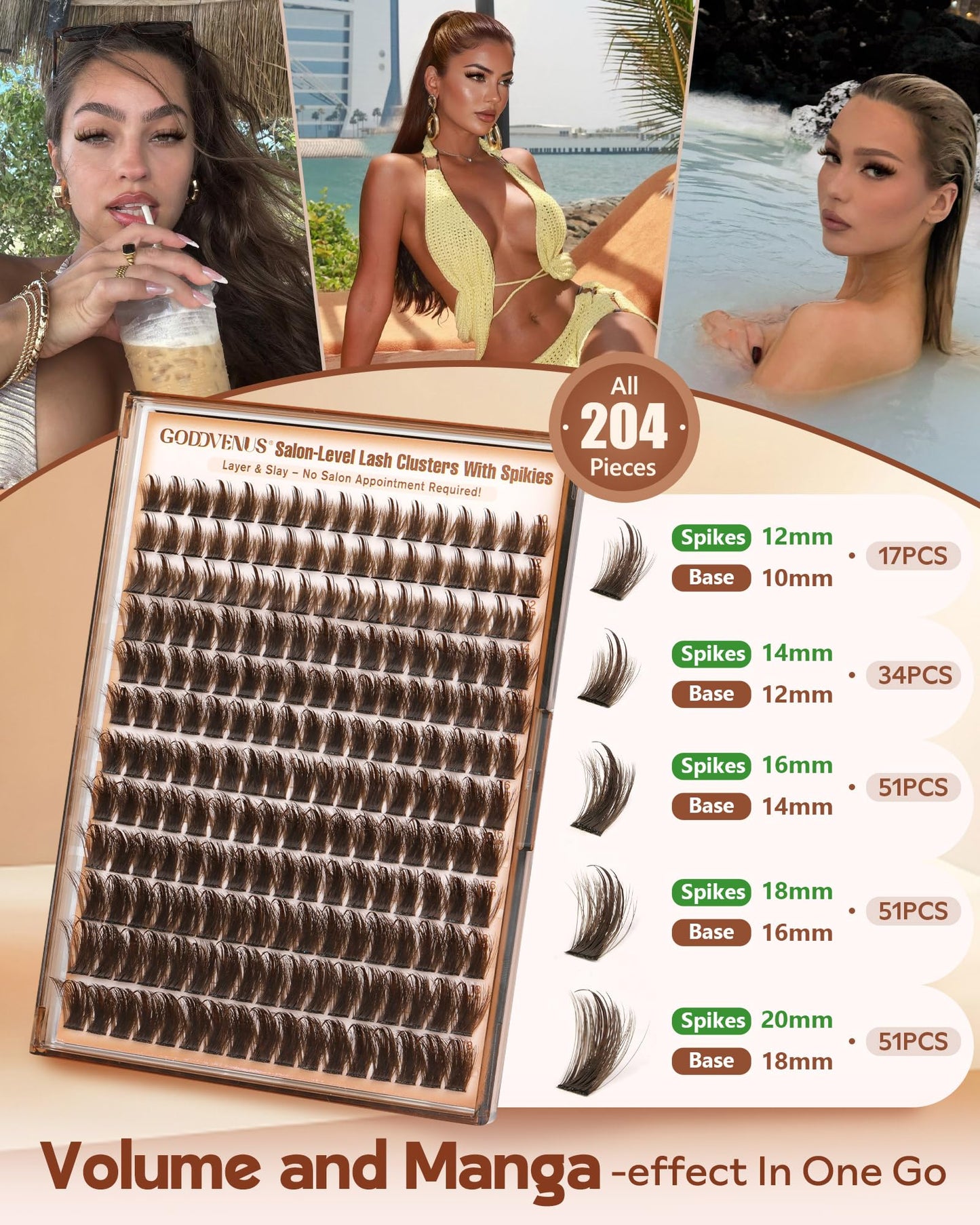 Manga Pre-Mapped Volume Wispy Spike Lash Clusters