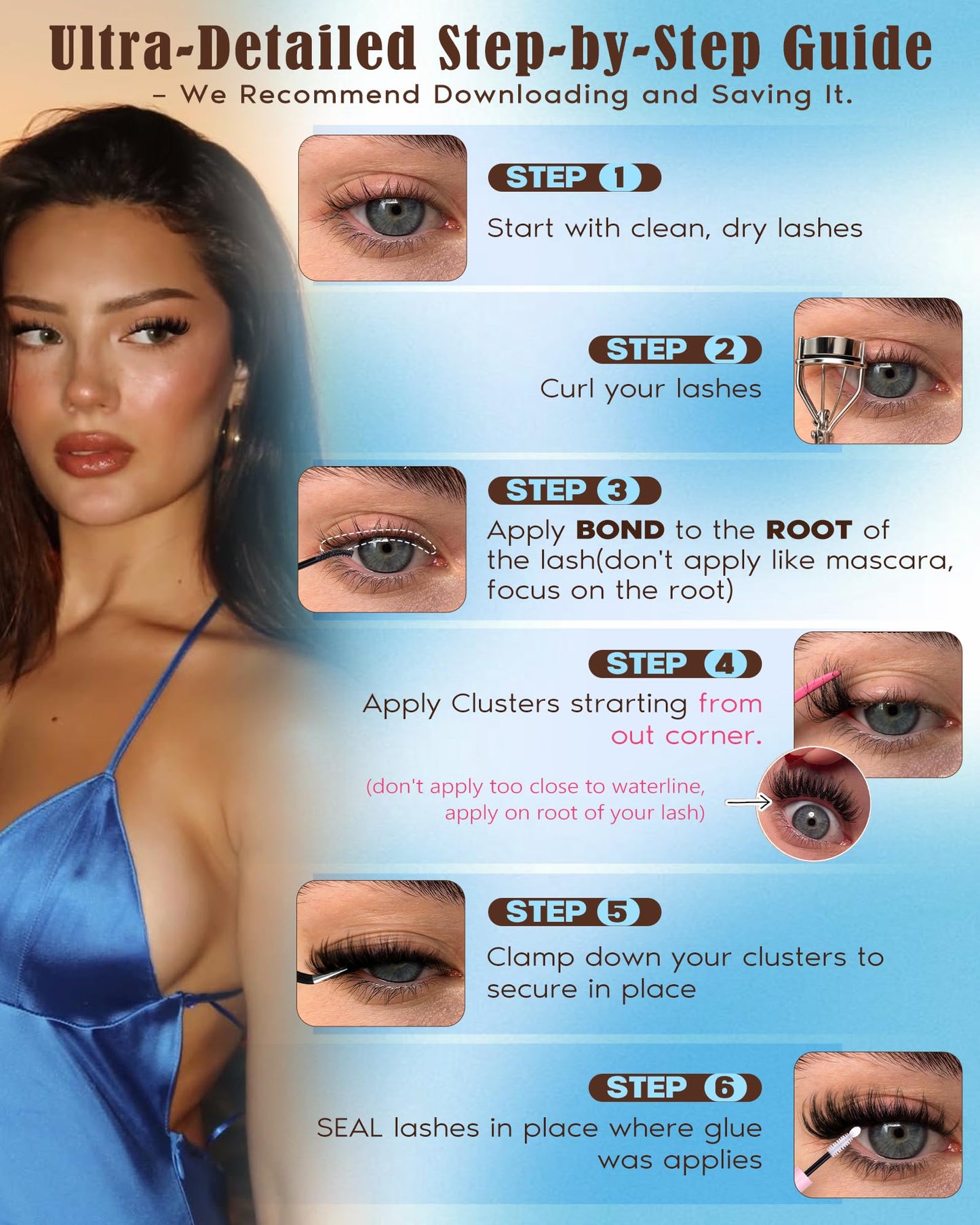 Manga Pre-Mapped Volume Wispy Spike Lash Clusters