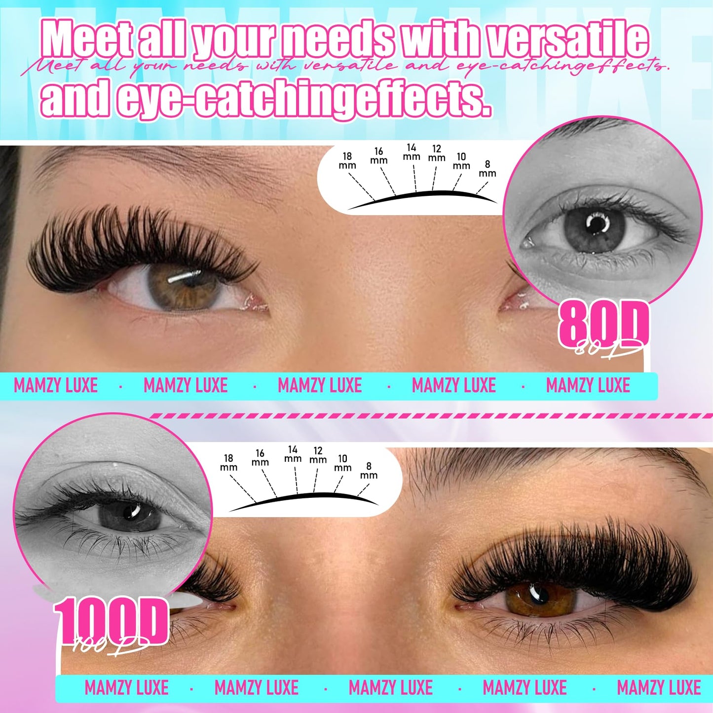 Lash Clusters 708PCS Cluster Eyelash Extensions 10-16MM Wispy Lashes Clusters 30+40+50+60+80+100D Eyelash Clusters Mix Daily Look Fake Eyelashes Extension